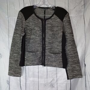 Eileen Fisher Tweed Black And Gray Jacket